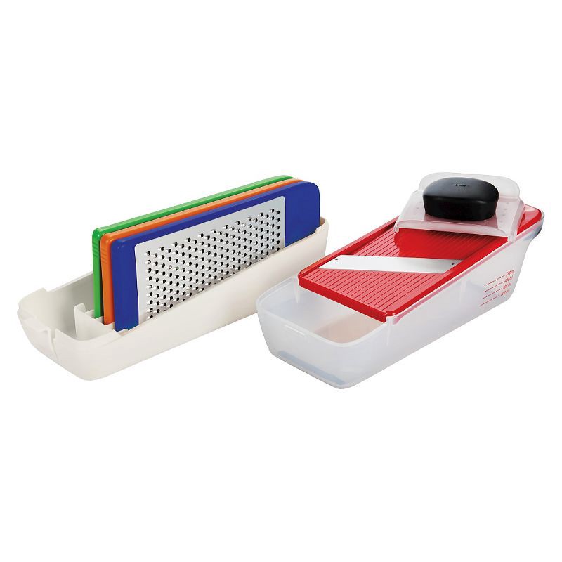 slide 2 of 9, OXO Complete Grate and Slice Set: Multicolor Kitchen Grater & Slicer with Soft-Grip Handle, Dishwasher-Safe, 7 Pieces, 7 ct
