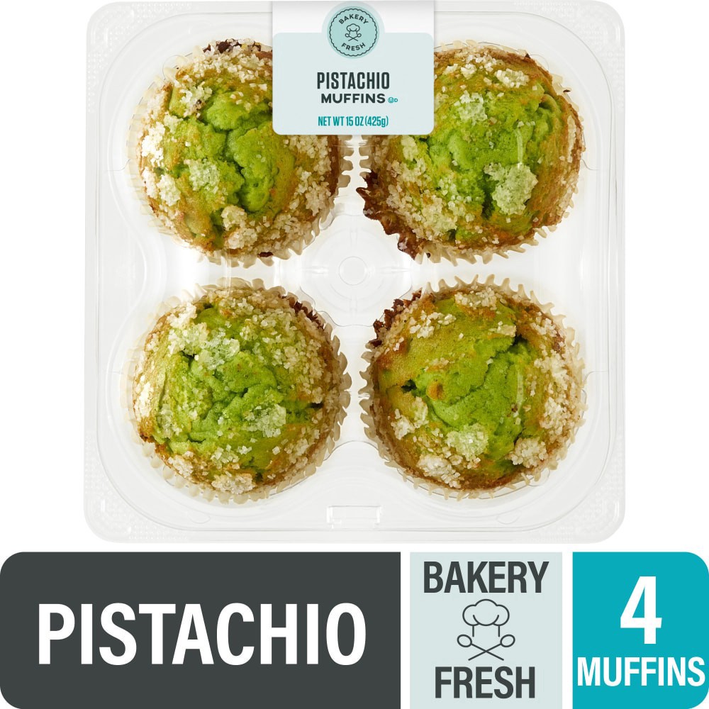 slide 2 of 5, Bakery Fresh Pistachio Muffins, 4 ct; 15 oz