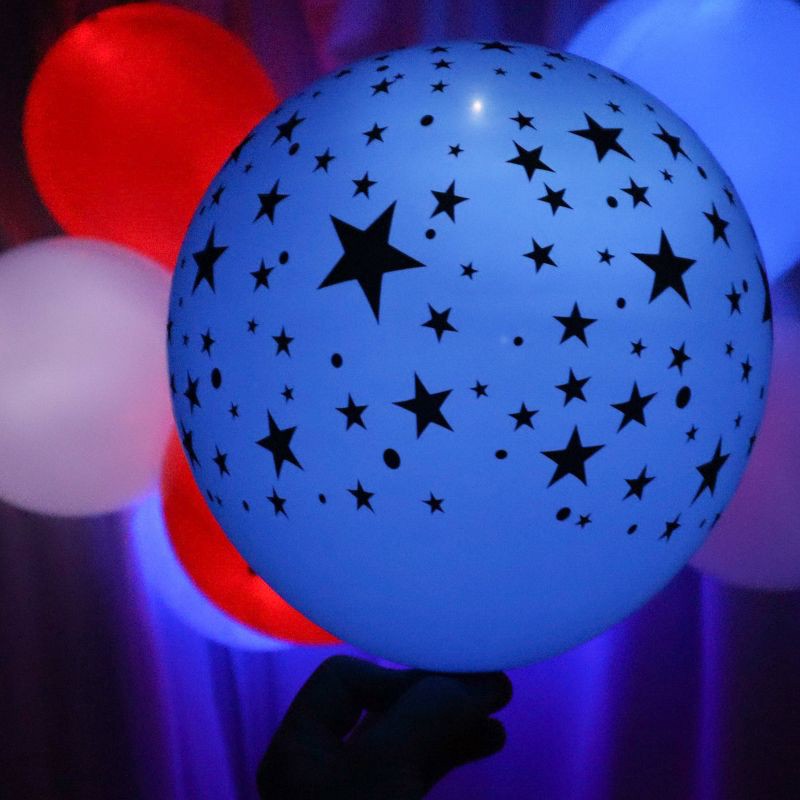 slide 10 of 10, iLLoom Balloon 5ct illooms LED Light Up Mixed Solid Stars Balloon, 5 ct