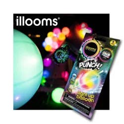 iLLoom Balloon illooms LED Light Up Color Changing Punch Balloon: Multicolor Marble, Kids Birthday, Includes Batteries, 8+ Years