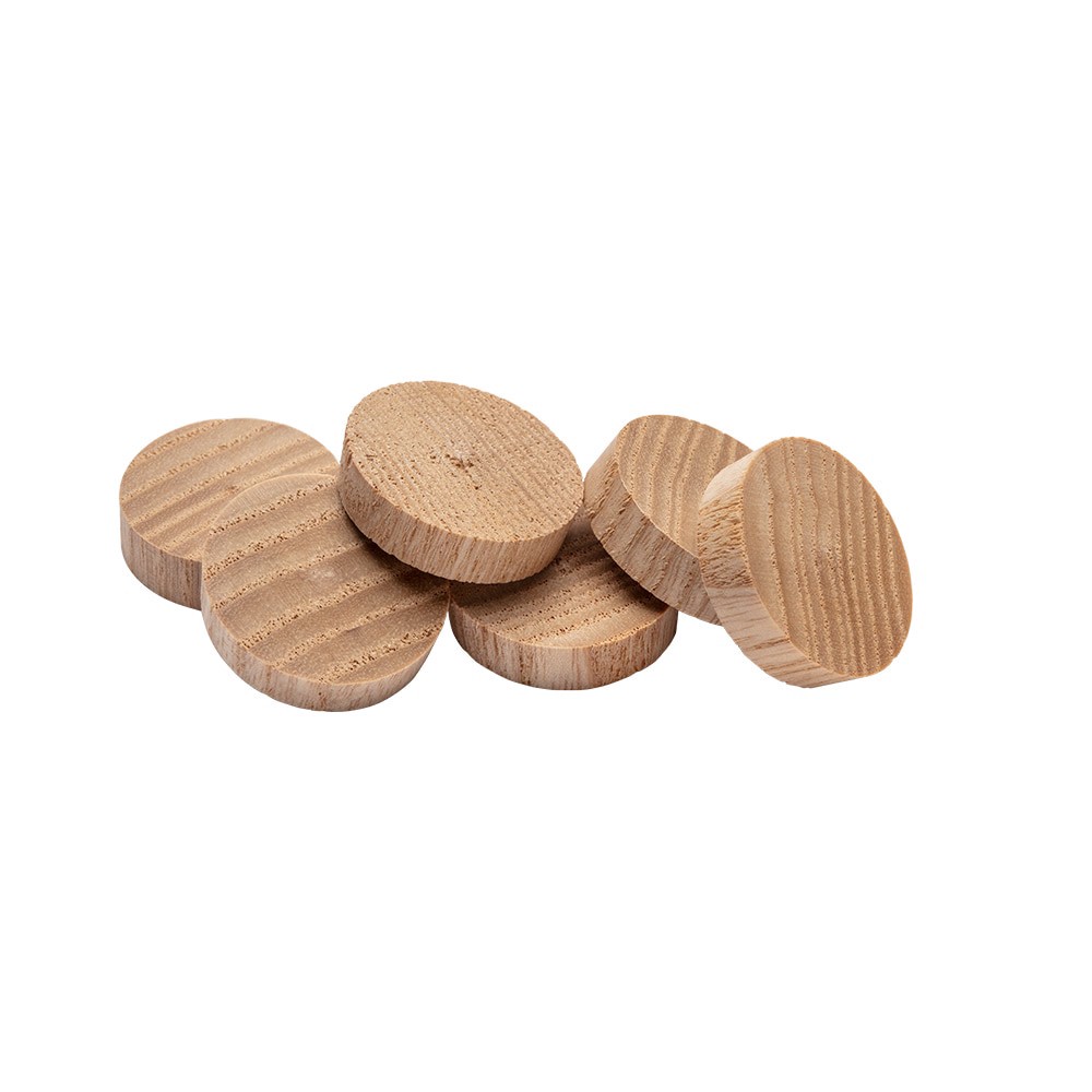 slide 5 of 6, Madison Mill 6 -Pack 1 x 0.25 Poplar Wood Flat head plug, 1 ct