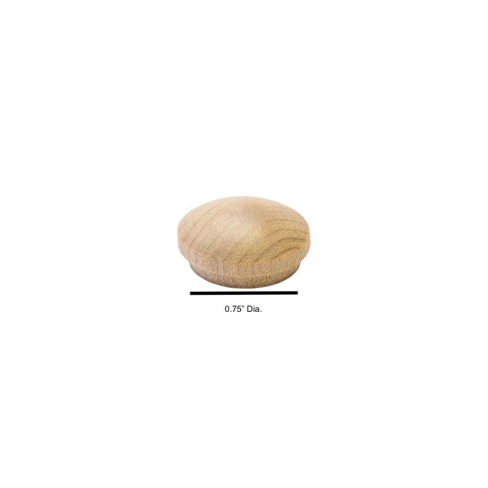 slide 6 of 6, Madison Mill 8 -Pack 0.75 x 0.375 Poplar Wood Button plug, 1 ct