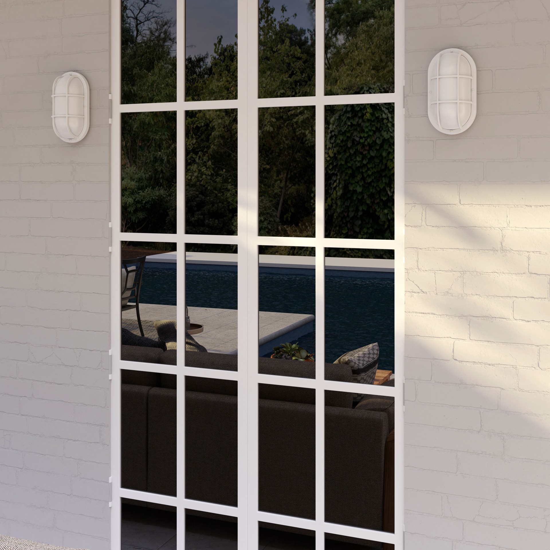 slide 5 of 6, Project Source Comata 1 -Light 10.5-in H White Hardwired Outdoor Wall Light, 1 ct