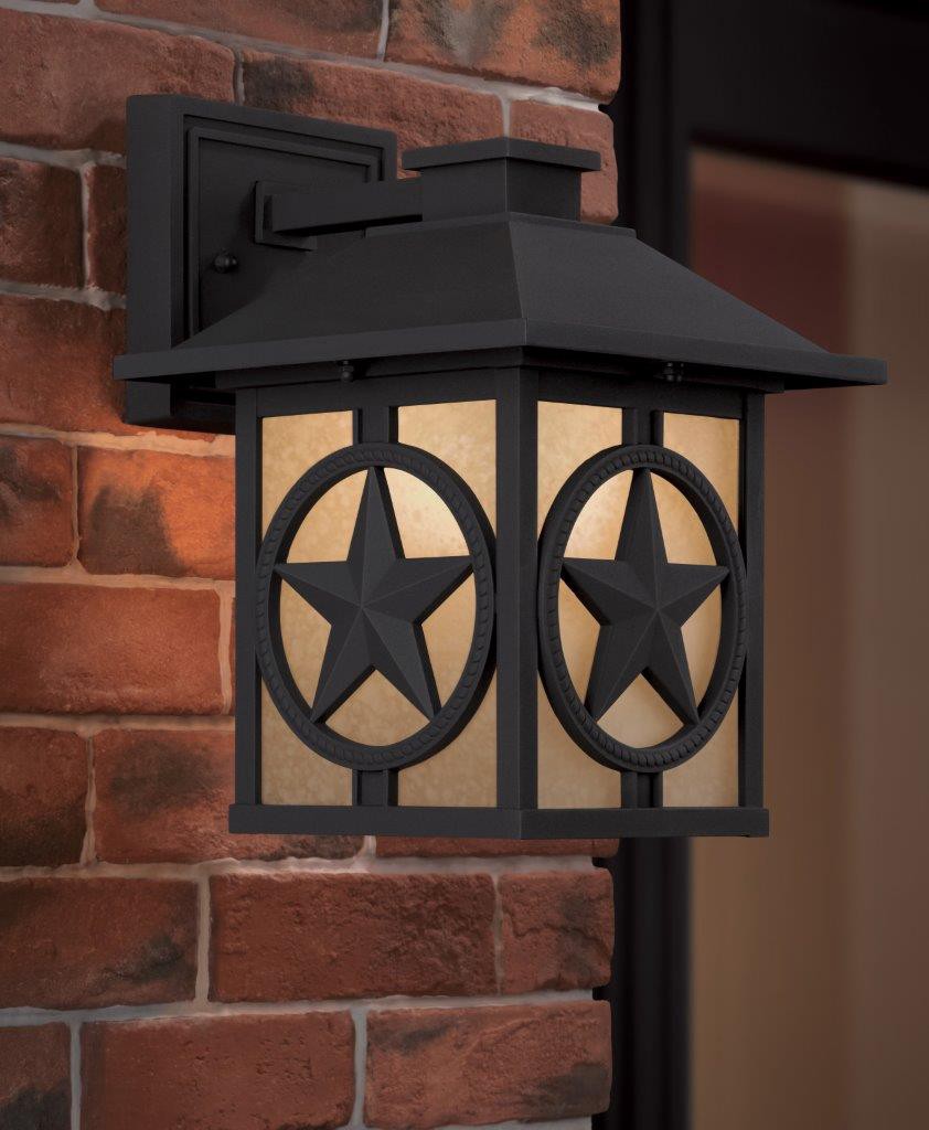 slide 1 of 6, allen + roth Thoroughbred 1 -Light 12.55-in H Matte Black Hardwired Outdoor Wall Light, 1 ct