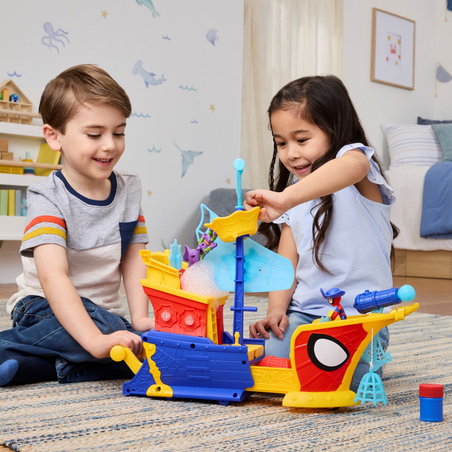 slide 2 of 6, Spidey and His Amazing Friends Pirate Ship Toy Vehicle Playset, 1 ct