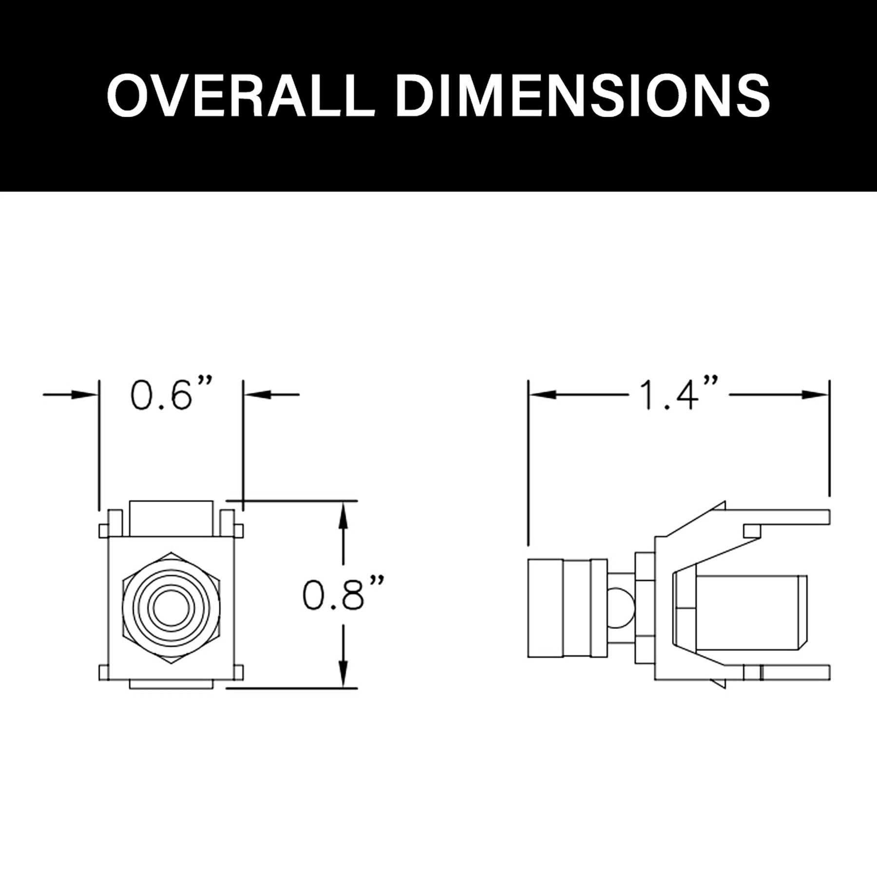 slide 4 of 4, Legrand 2-Pack Plastic Wall Jack, 1 ct