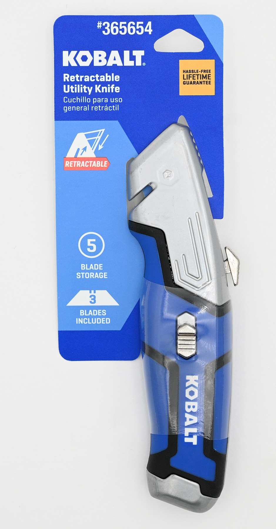 slide 3 of 6, Kobalt 3/4-in 3 -Blade Retractable Utility Knife with On Tool Blade Storage, 1 ct