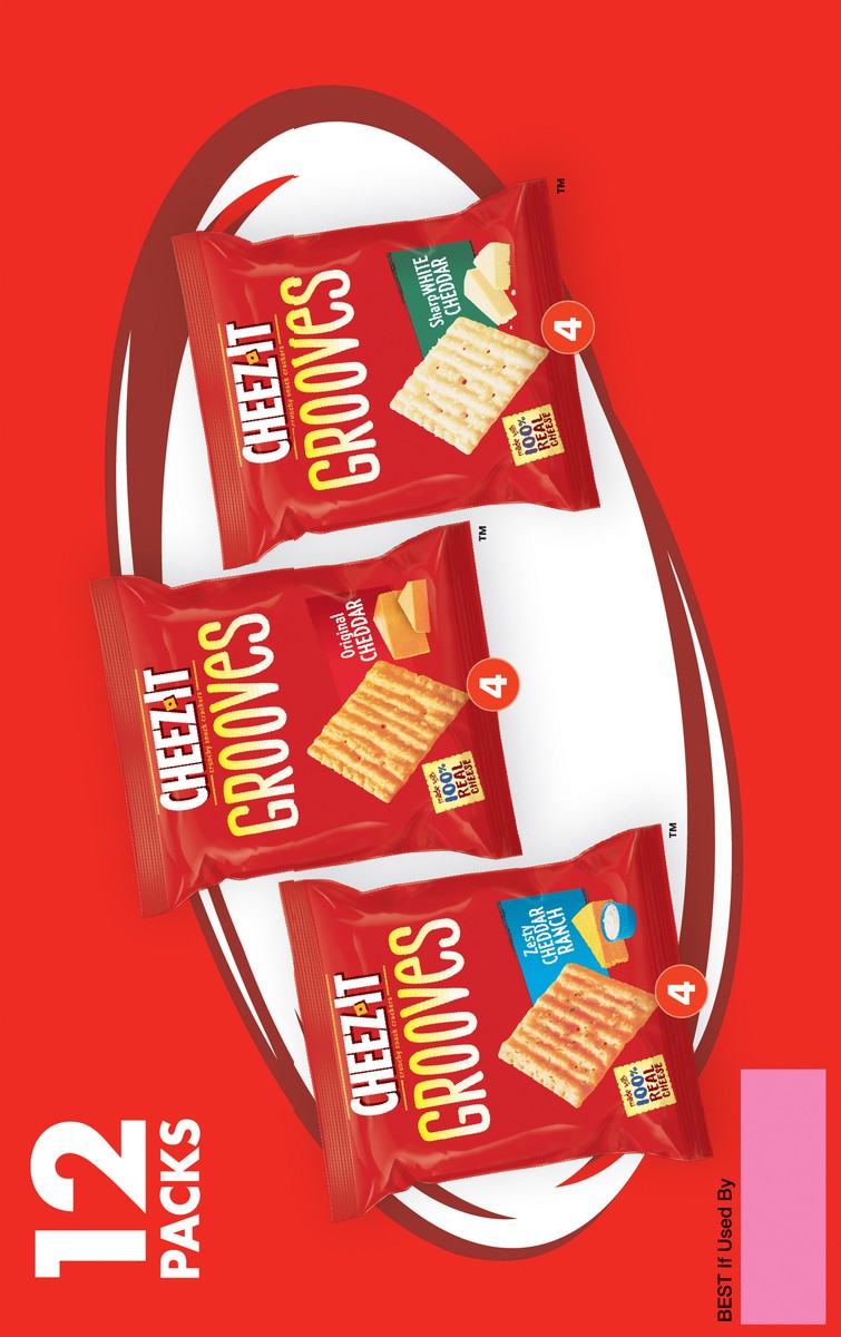 slide 4 of 8, Cheez-It Grooves White Cheddar Caddy Pack, 12 ct; 12 oz