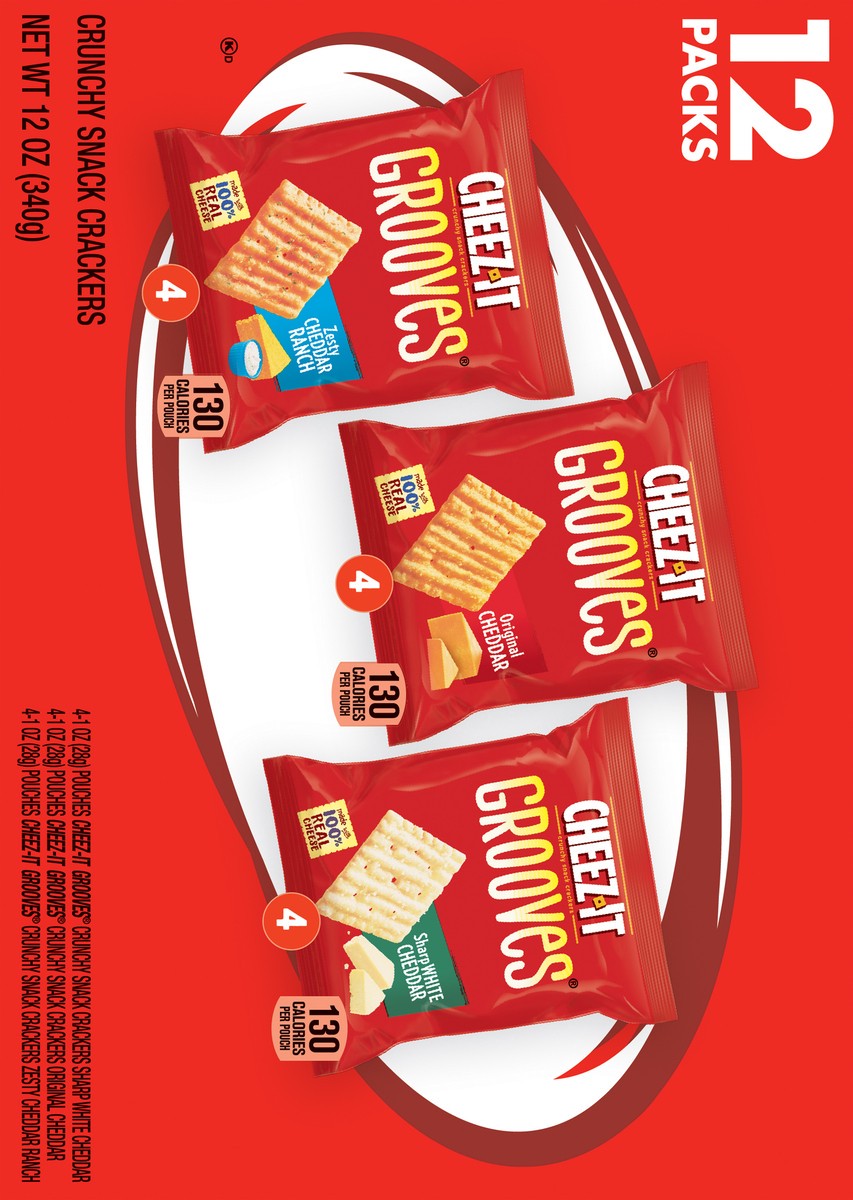 slide 5 of 8, Cheez-It Grooves White Cheddar Caddy Pack, 12 ct; 12 oz