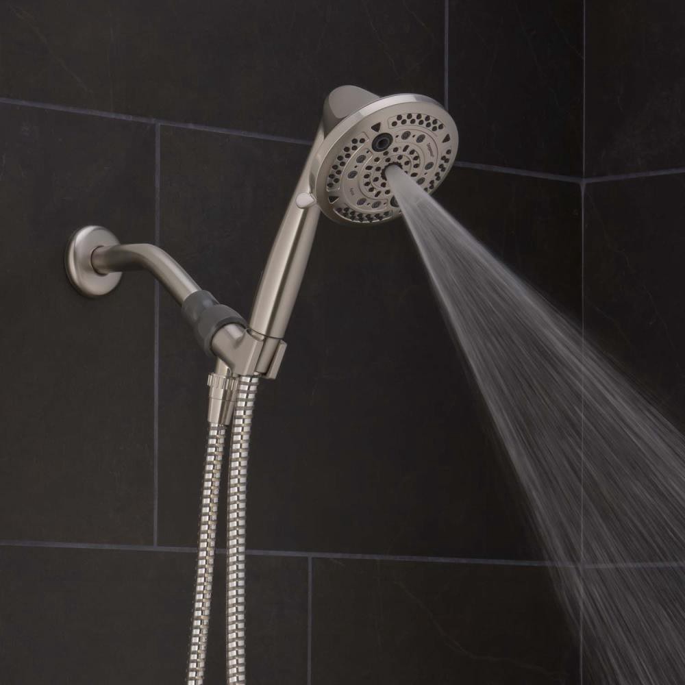 slide 2 of 6, Oxygenics Force Brushed Nickel Round Handheld Shower Head 2-GPM (7.6-LPM), 1 ct