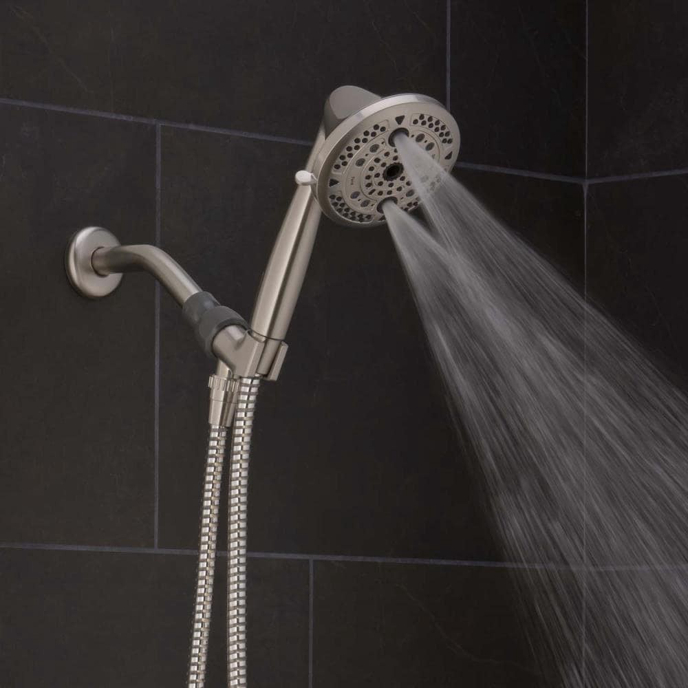 slide 3 of 6, Oxygenics Force Brushed Nickel Round Handheld Shower Head 2-GPM (7.6-LPM), 1 ct