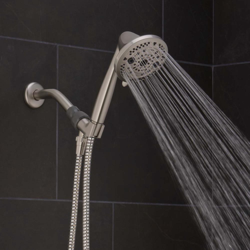 slide 4 of 6, Oxygenics Force Brushed Nickel Round Handheld Shower Head 2-GPM (7.6-LPM), 1 ct