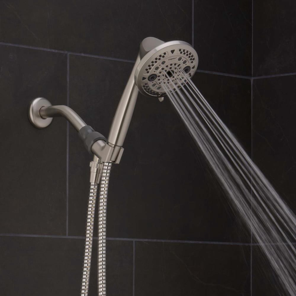 slide 5 of 6, Oxygenics Force Brushed Nickel Round Handheld Shower Head 2-GPM (7.6-LPM), 1 ct