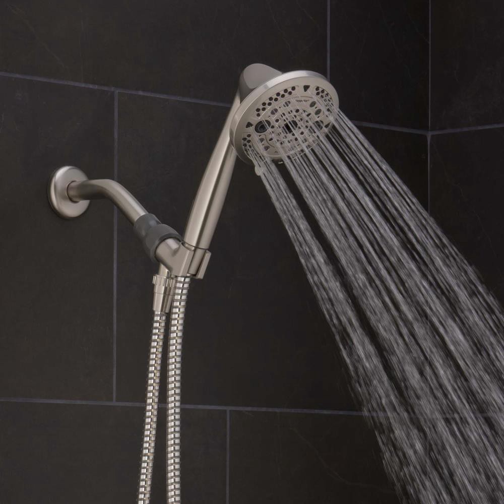 slide 6 of 6, Oxygenics Force Brushed Nickel Round Handheld Shower Head 2-GPM (7.6-LPM), 1 ct
