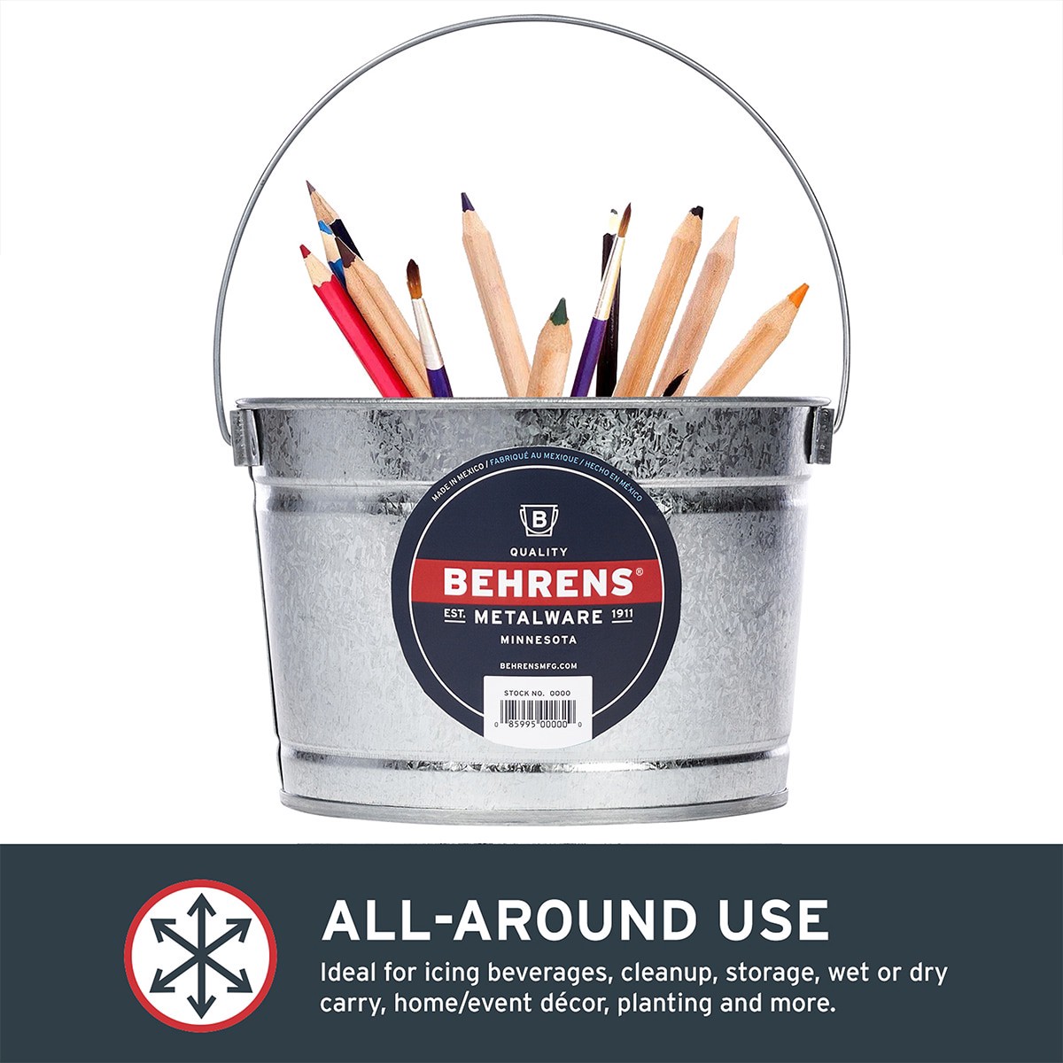 slide 5 of 6, Behrens 2.5 -Quart BPA-Free Metal Paint bucket, 1 ct