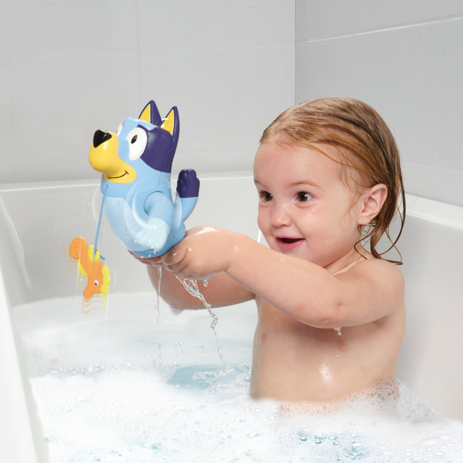 slide 2 of 6, Tomy Swimming Bluey Bath Toy with Seahorse– Water Toy for Tub or Pool, 1 ct