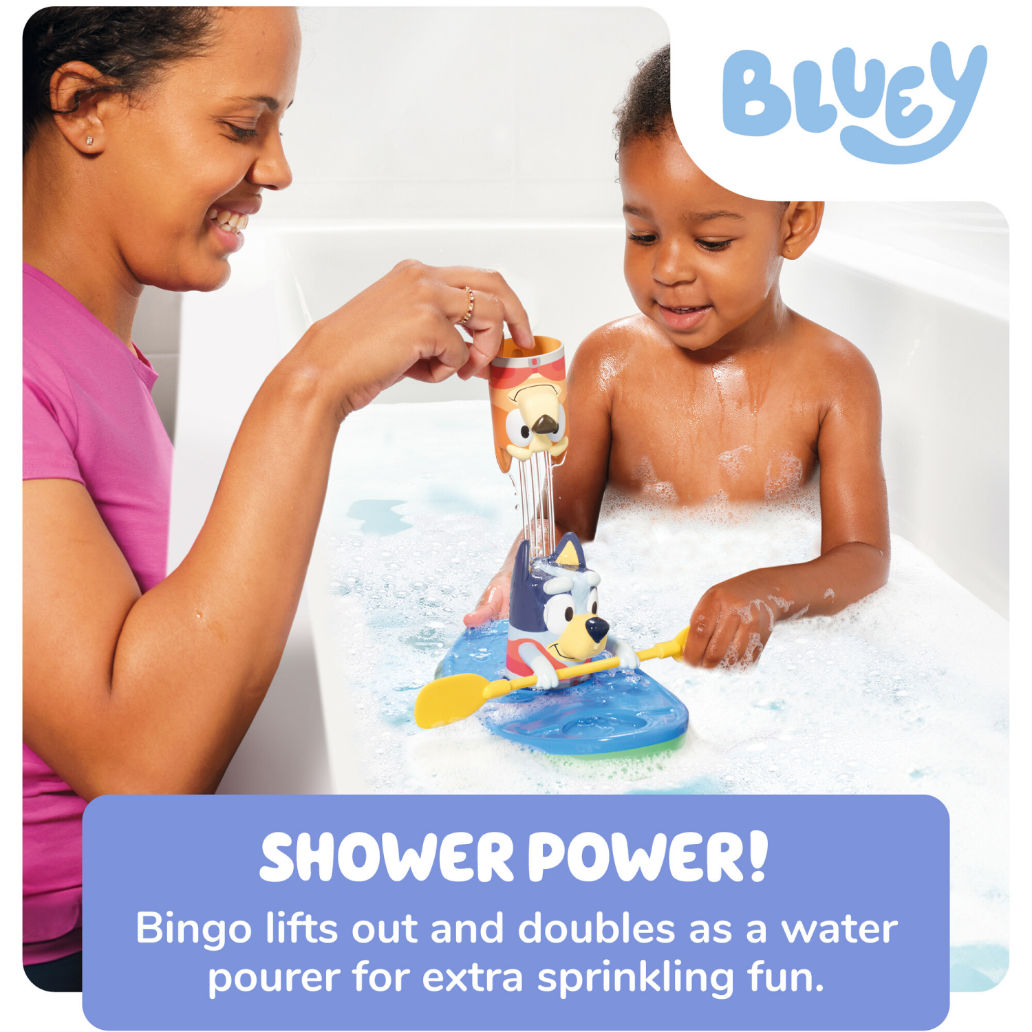 slide 5 of 6, Bluey TOMY Toomies Bluey Pull and Go Canoe Bluey Bath Toy, 1 ct