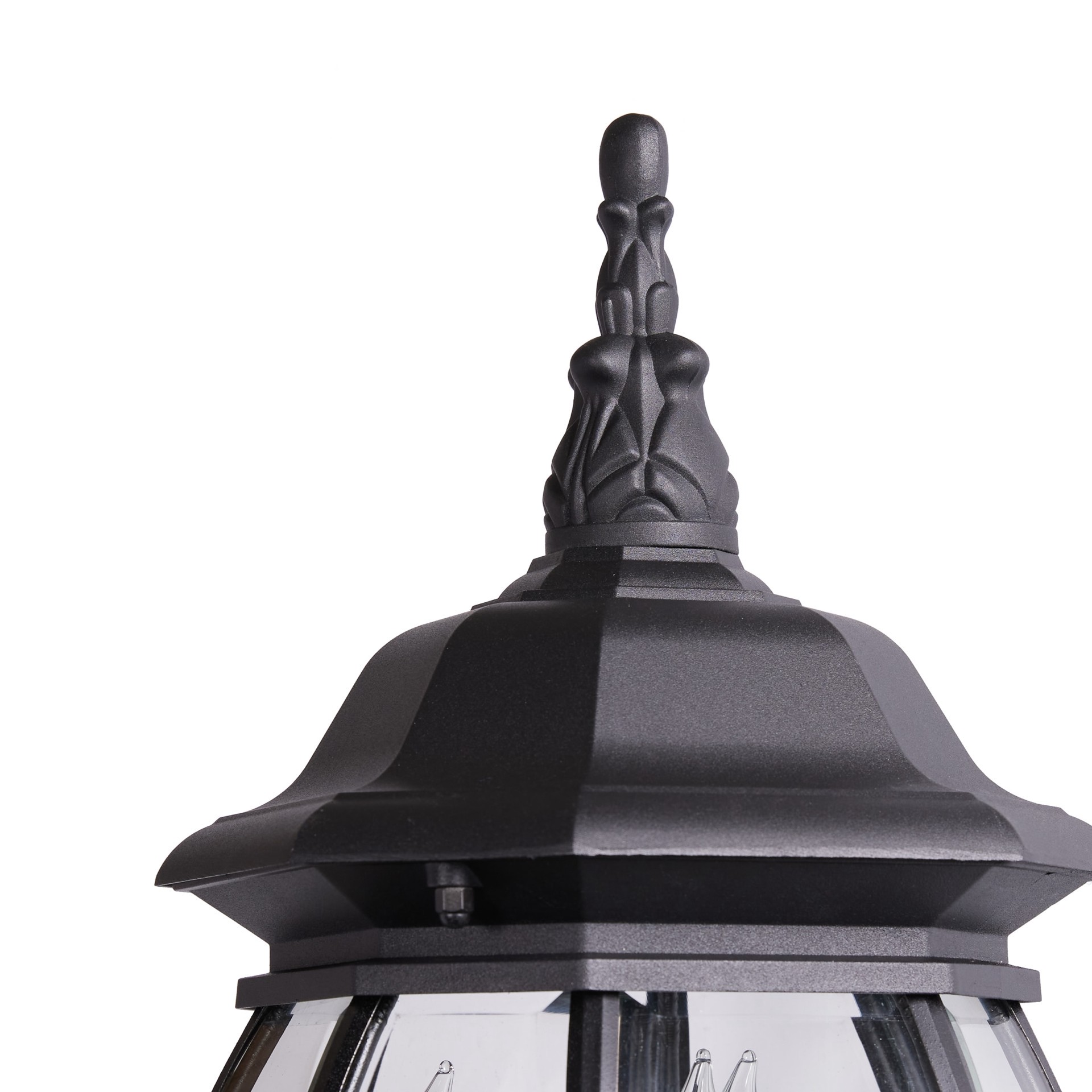 slide 2 of 6, allen + roth French 3 -Light 22.68-in H Black Hardwired Outdoor Wall Light, 1 ct
