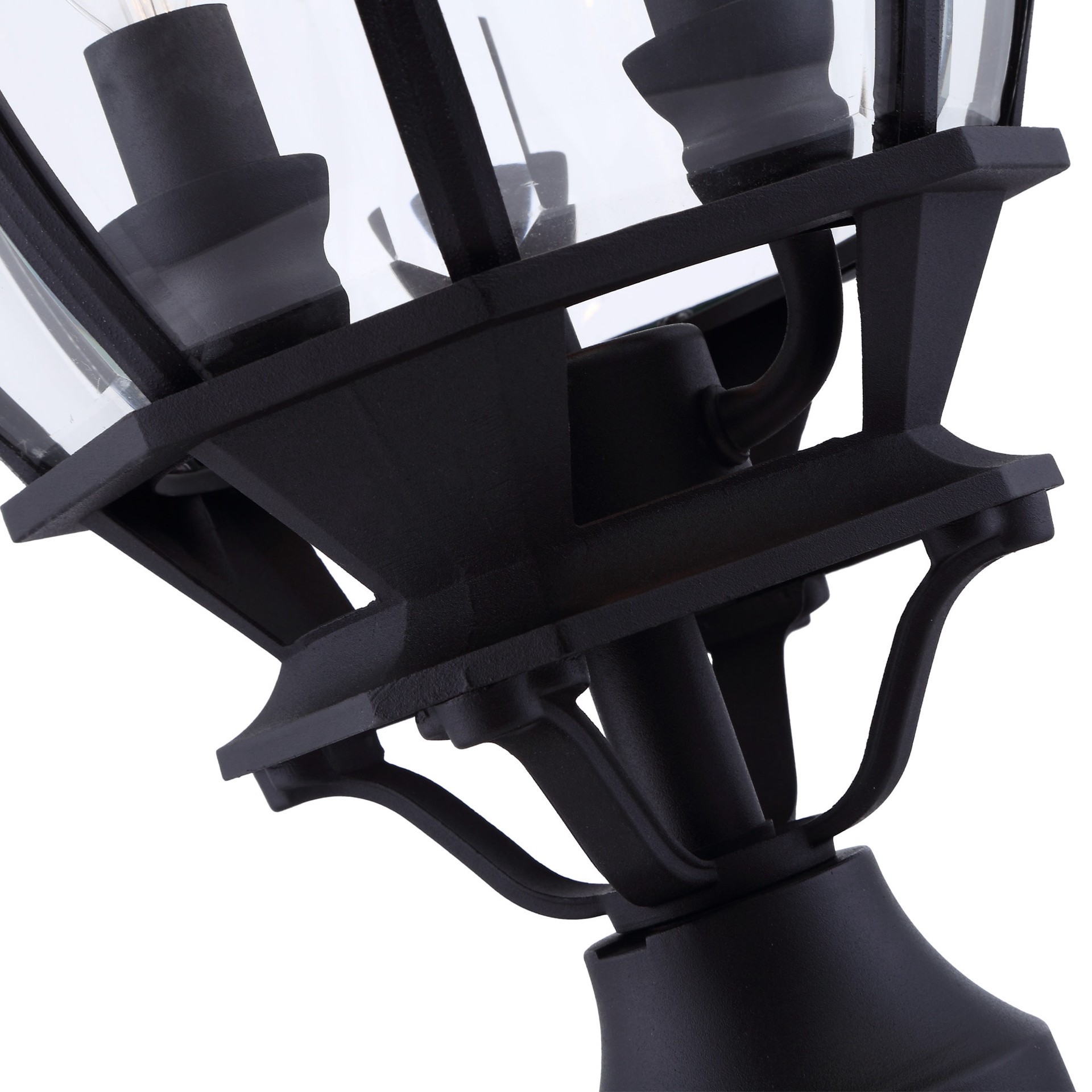 slide 5 of 5, allen + roth French 21.34-in Black Traditional Outdoor Light post lantern, 1 ct