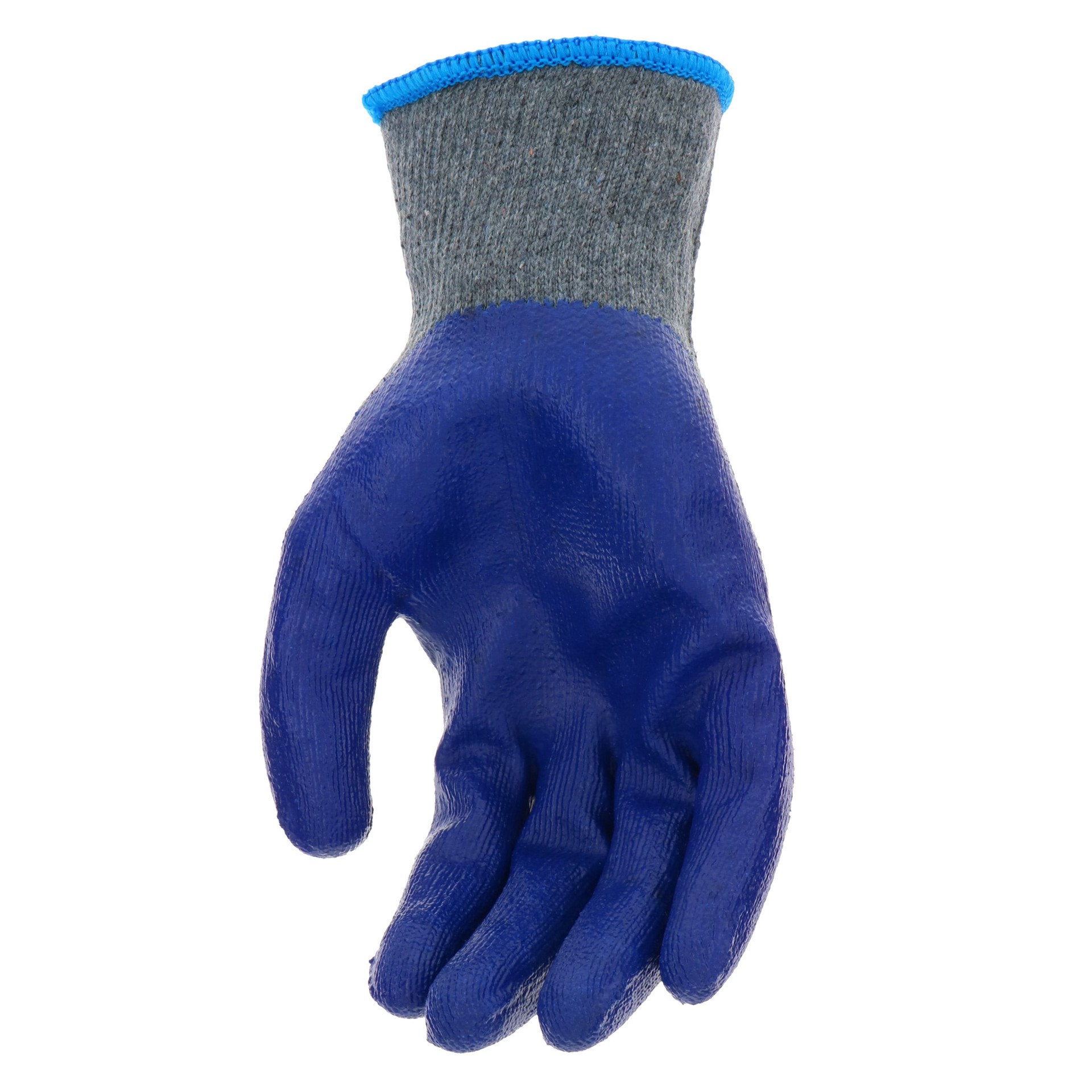 slide 5 of 5, Project Source Large Blue Latex Dipped Poly/Cotton Gloves, (8-Pairs), 1 ct