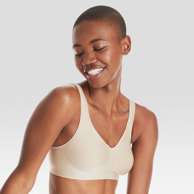 Hanes Women's Full Coverage SmoothTec Band Unlined Wireless Bra G796 -  Beige 2XL 1 ct
