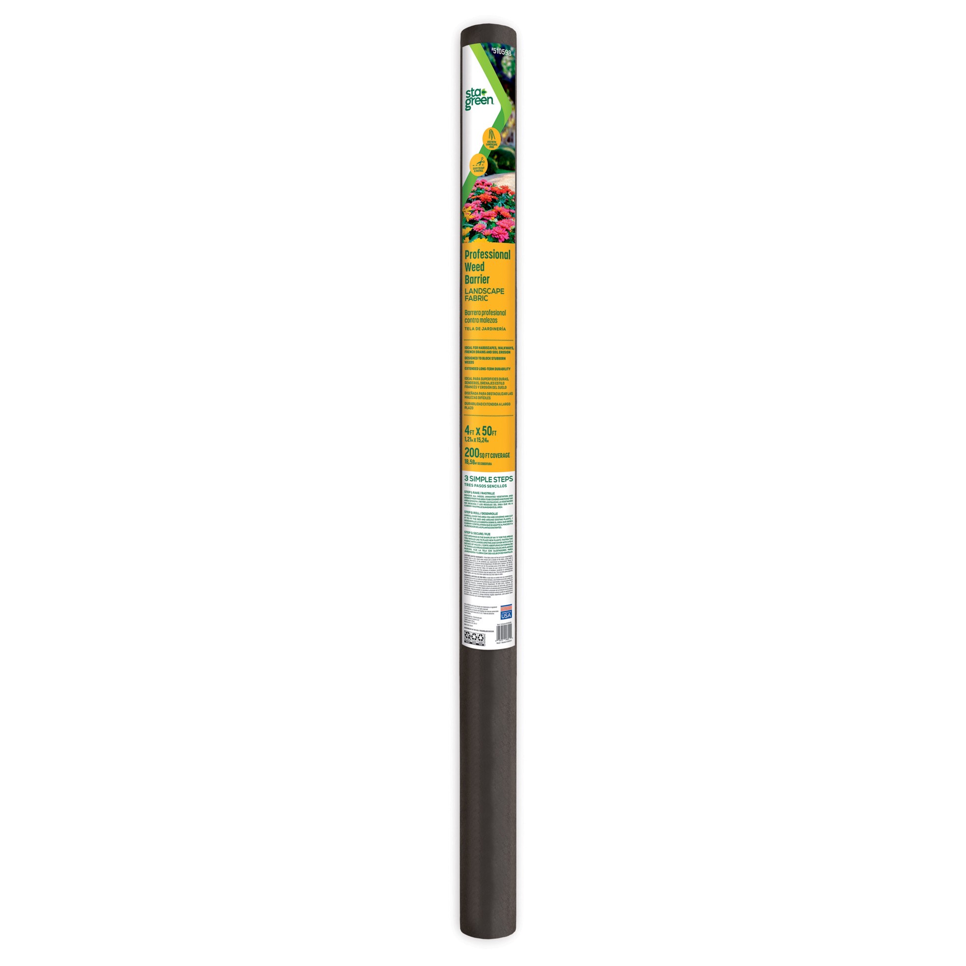 slide 1 of 6, Sta-Green 50-ft x 4-ft Professional Weed barrier Landscape Fabric, 1 ct