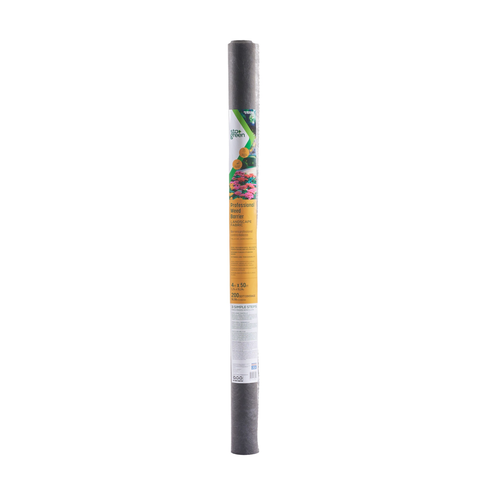 slide 5 of 6, Sta-Green 50-ft x 4-ft Professional Weed barrier Landscape Fabric, 1 ct