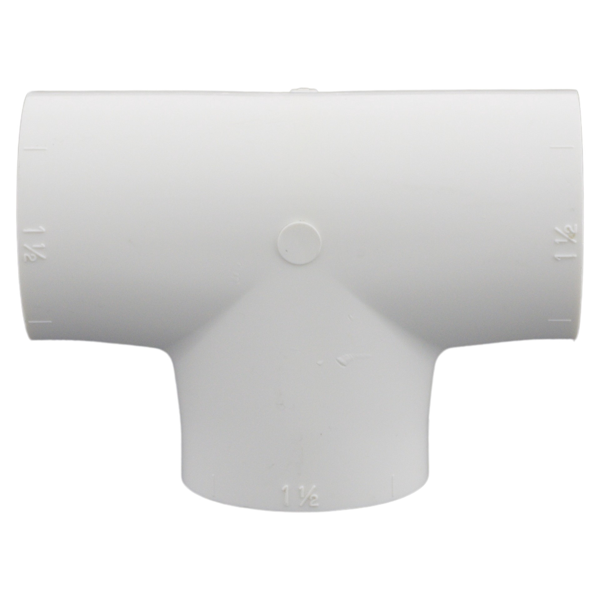 slide 5 of 6, Charlotte Pipe 1-1/2-in. PVC Schedule 40 Tee for Pressure Applications, White, 330 PSI, NSF Safety Listed, 1 ct