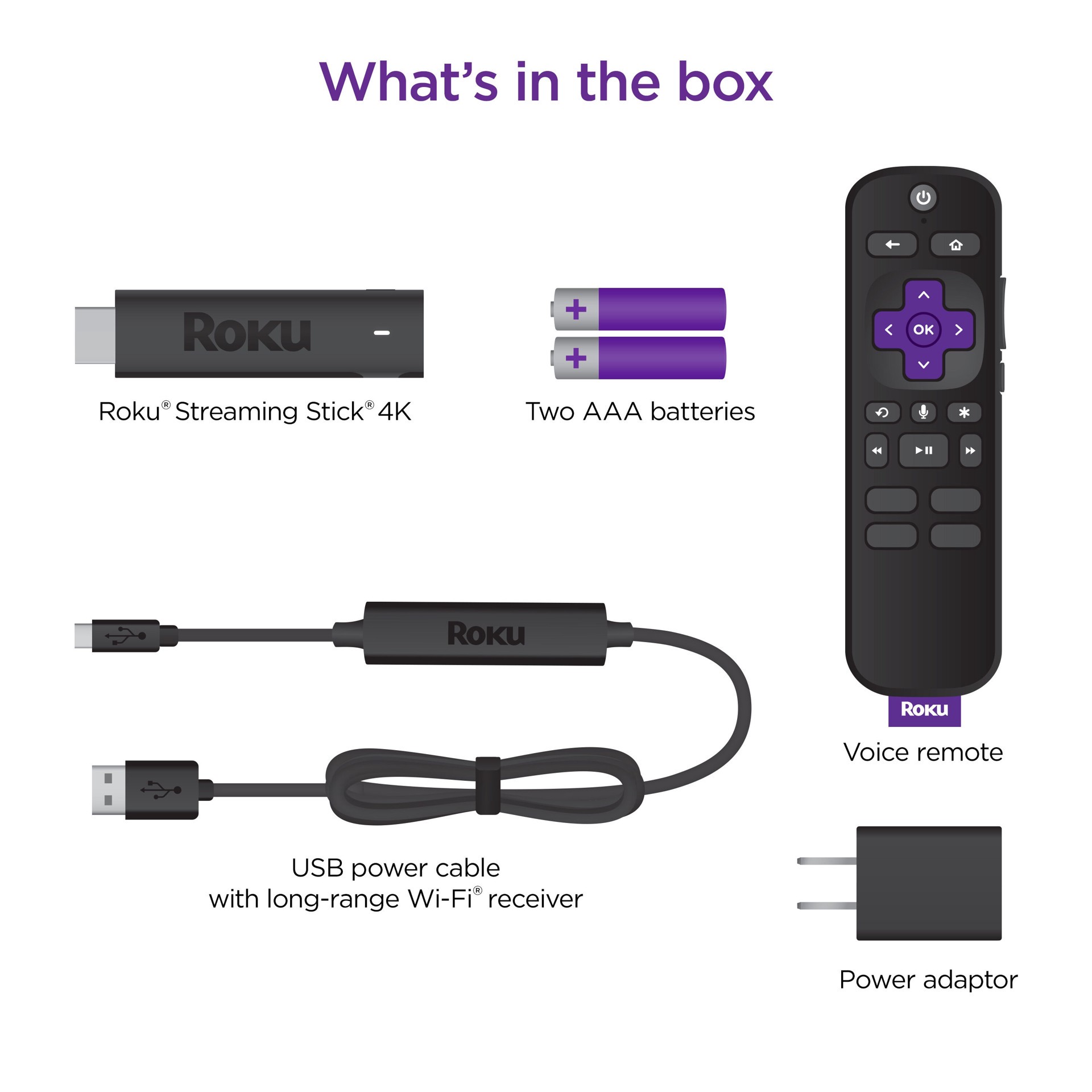 slide 6 of 6, Roku Stick HD/4K/HDR/Dolby Vision Smart Streaming Device with Remote Control Included, 1 ct