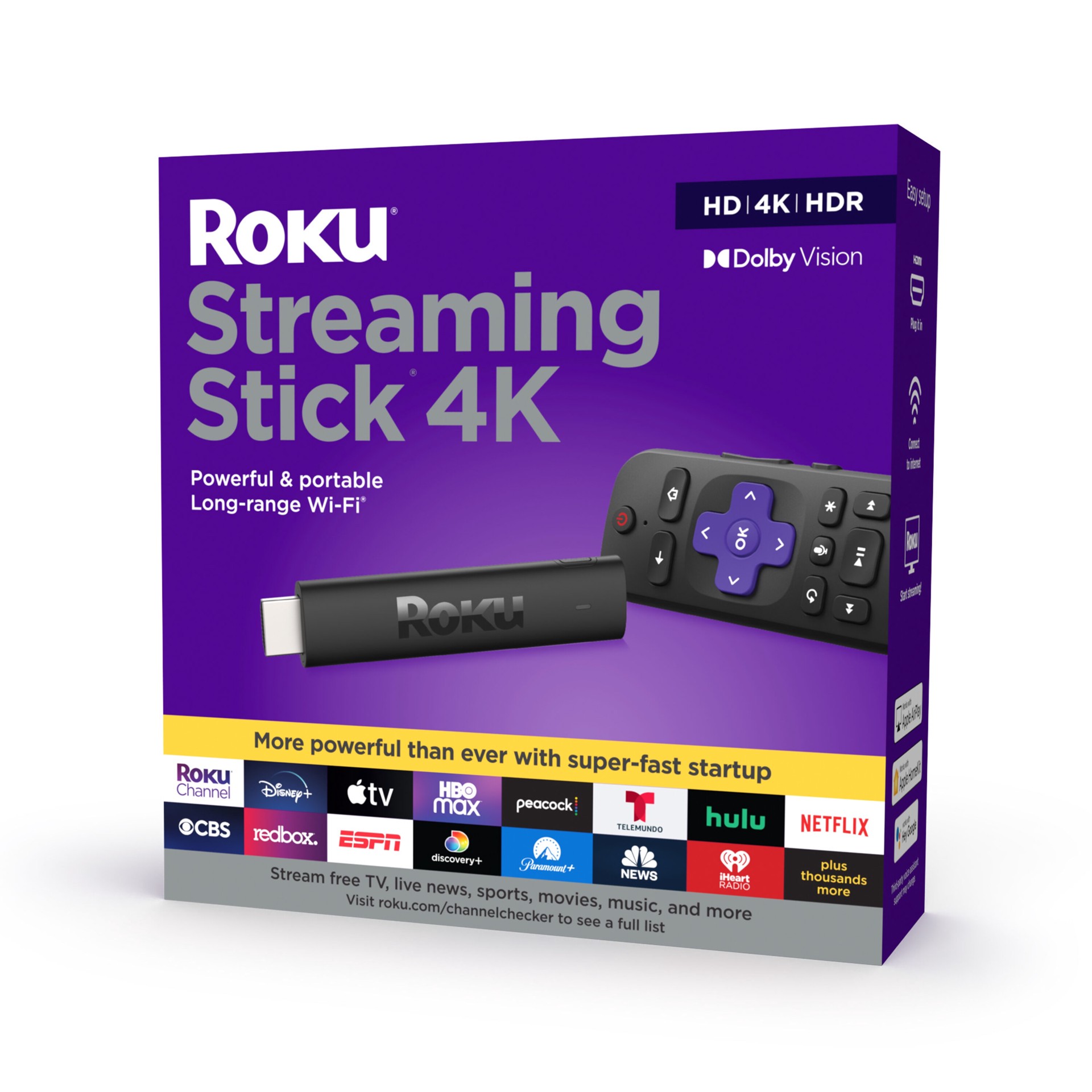 slide 1 of 6, Roku Stick HD/4K/HDR/Dolby Vision Smart Streaming Device with Remote Control Included, 1 ct