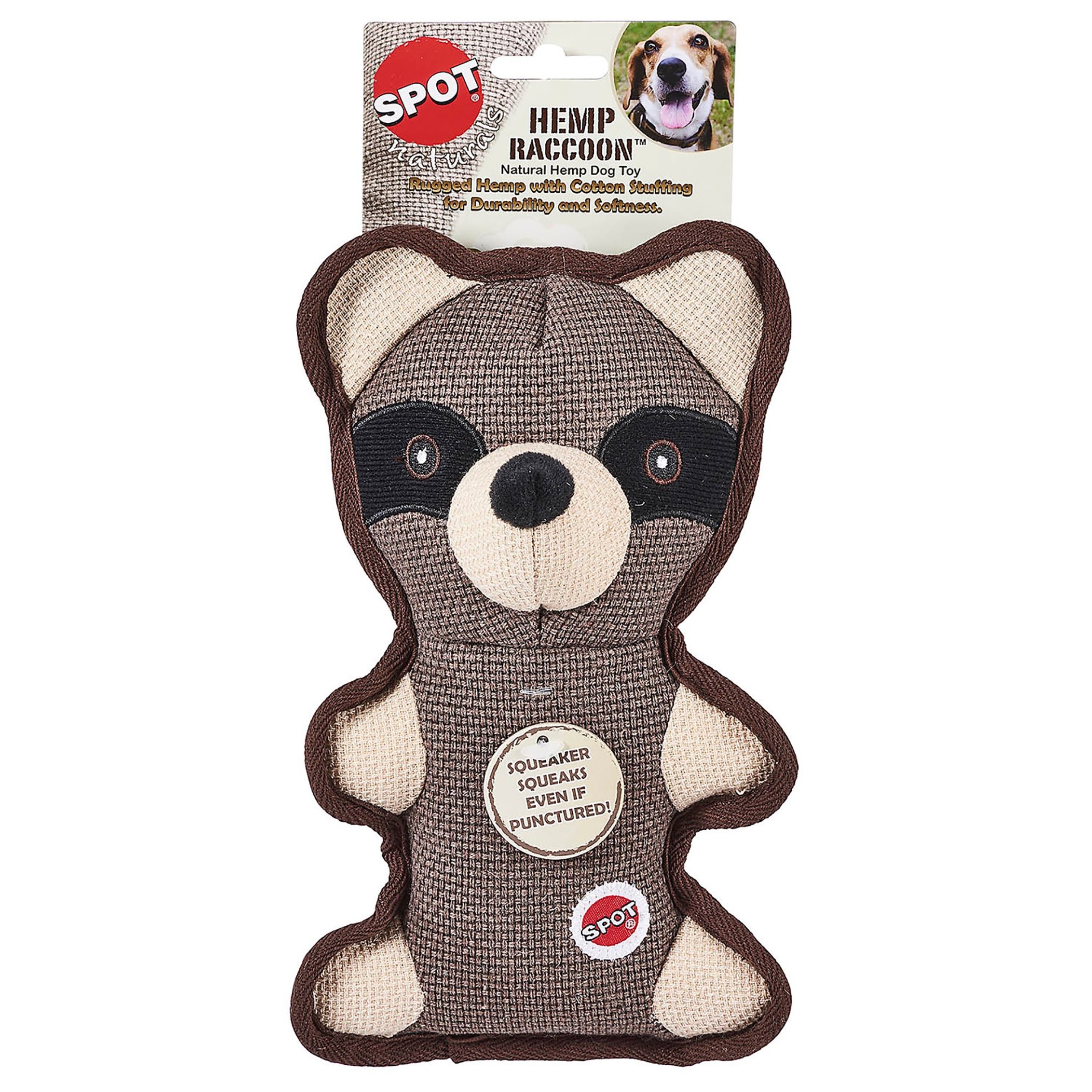 slide 1 of 1, Spot Naturals Hemp Raccoon Dog Chew Toy, LG