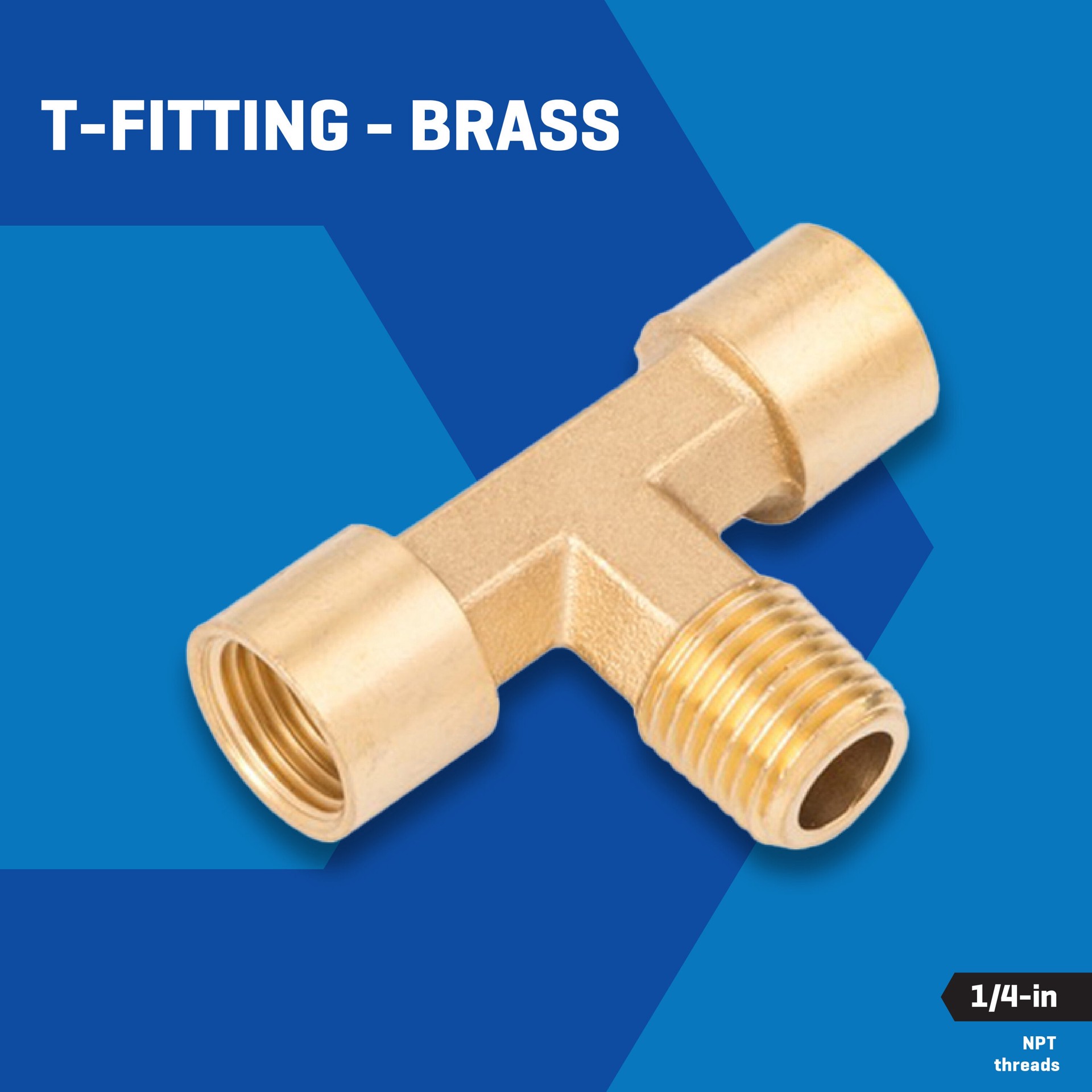 slide 2 of 6, Kobalt NPT Brass T Fitting (F) 1/4-in, 1 ct