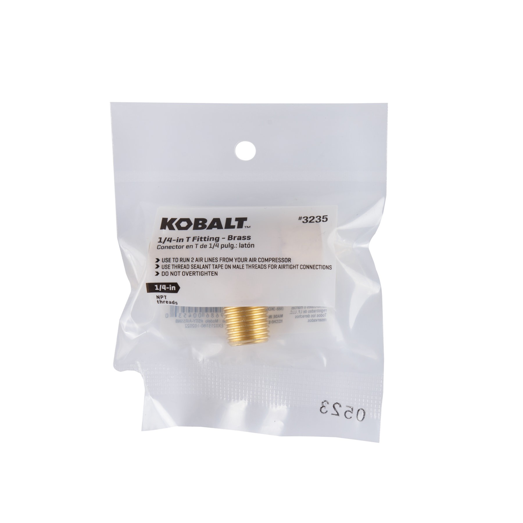 slide 6 of 6, Kobalt NPT Brass T Fitting (F) 1/4-in, 1 ct