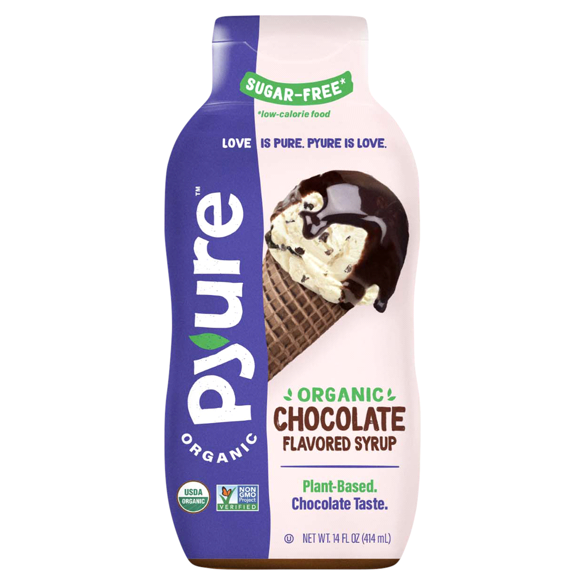 slide 1 of 1, Pyure Organic Sugar Free Chocolate Flavored Syrup 14 Fl. Oz. Bottle, 1 ct