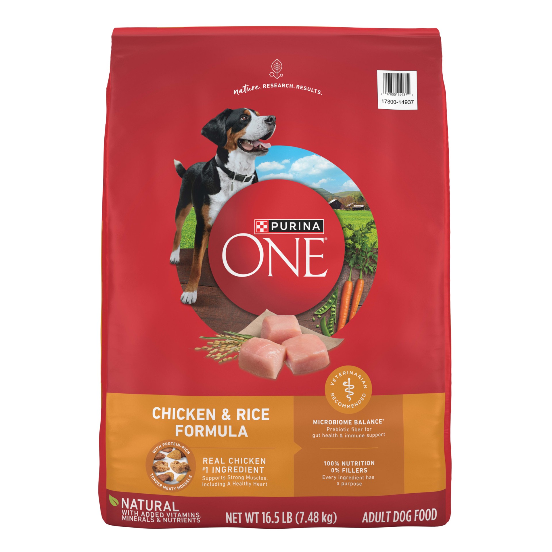 slide 1 of 6, Purina Adult Chicken and Rice Dog Food 16.5-lb, 1 ct