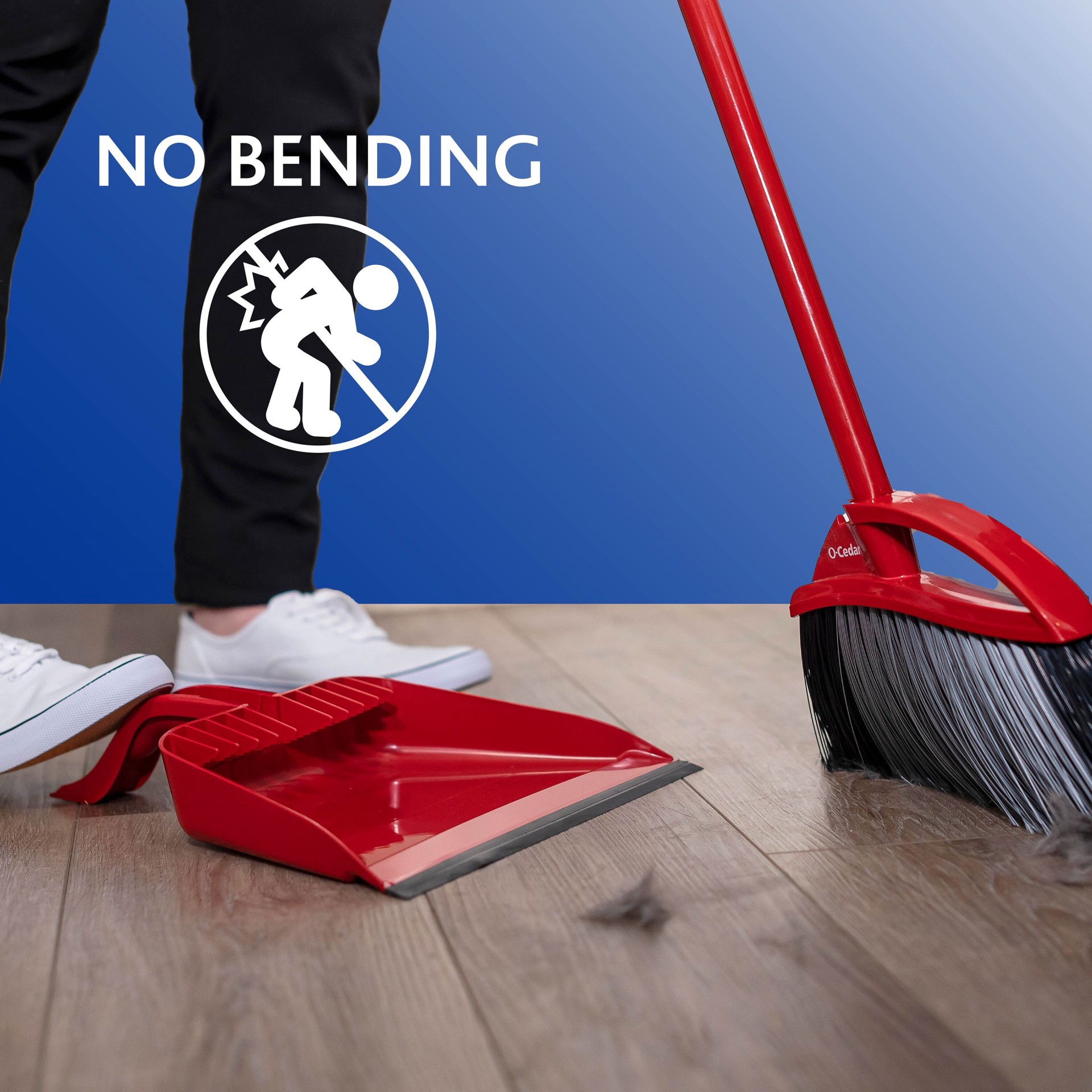 slide 3 of 6, O-Cedar PowerCorner Pet Pro 13.5-in Poly fiber Multi-surface Angle with dustpan Upright Broom, 1 ct