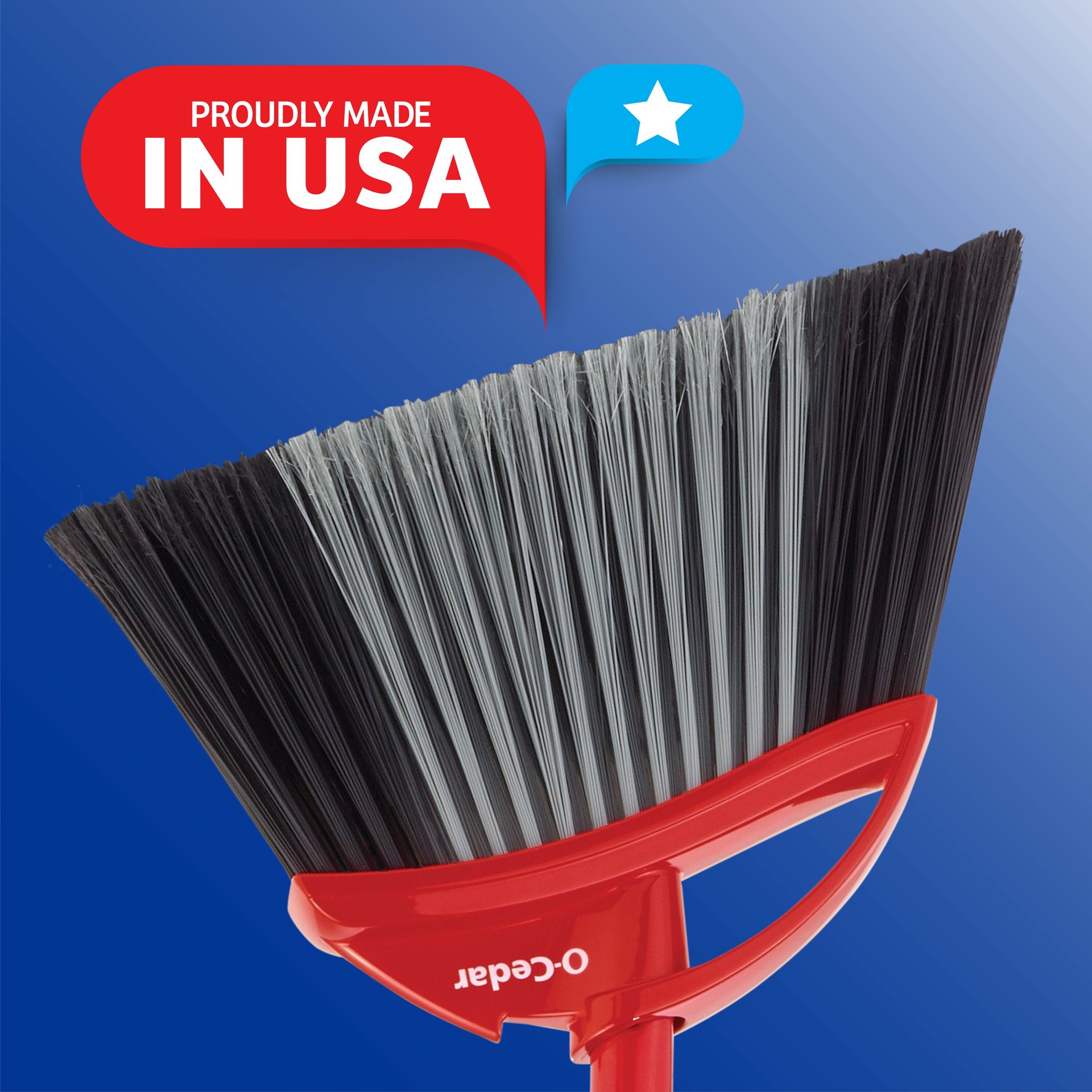 slide 5 of 6, O-Cedar PowerCorner Pet Pro 13.5-in Poly fiber Multi-surface Angle with dustpan Upright Broom, 1 ct