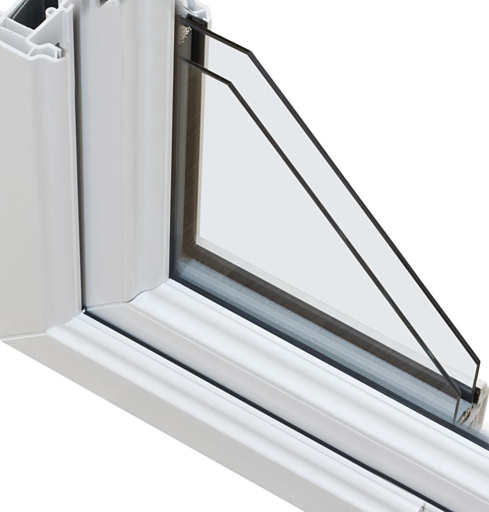 slide 6 of 6, RELIABILT 14500 Series 35-1/2-in x 23-1/2-in White Exterior White Interior Left-Handed Vinyl Sliding Window Single strength (Half Screen Included), 1 ct