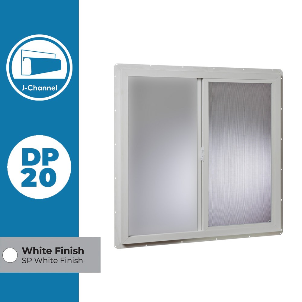 slide 2 of 6, RELIABILT 14500 Series 35-1/2-in x 35-1/2-in White Exterior White Interior Left-Handed Vinyl Sliding Window Single strength (Half Screen Included), 1 ct