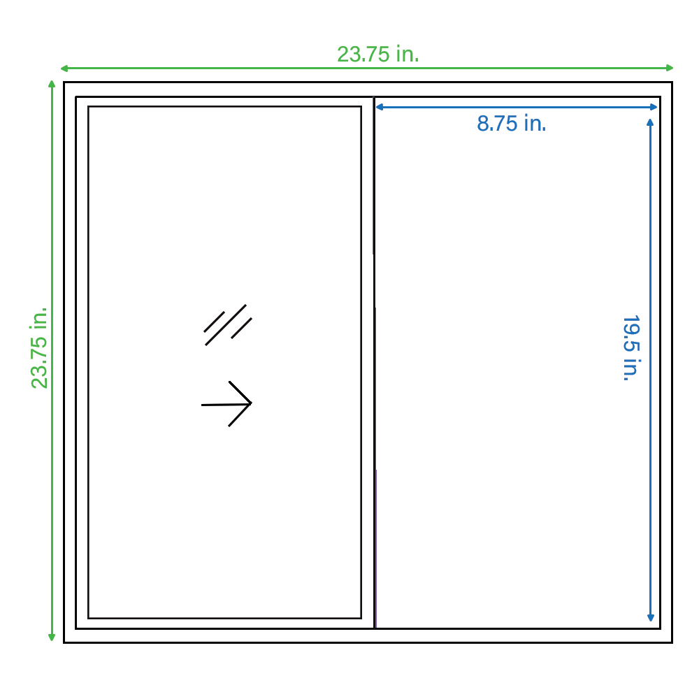 slide 3 of 6, RELIABILT 14500 Series 23-1/2-in x 23-1/2-in White Exterior White Interior Left-Handed Vinyl Sliding Window Single strength (Half Screen Included), 1 ct
