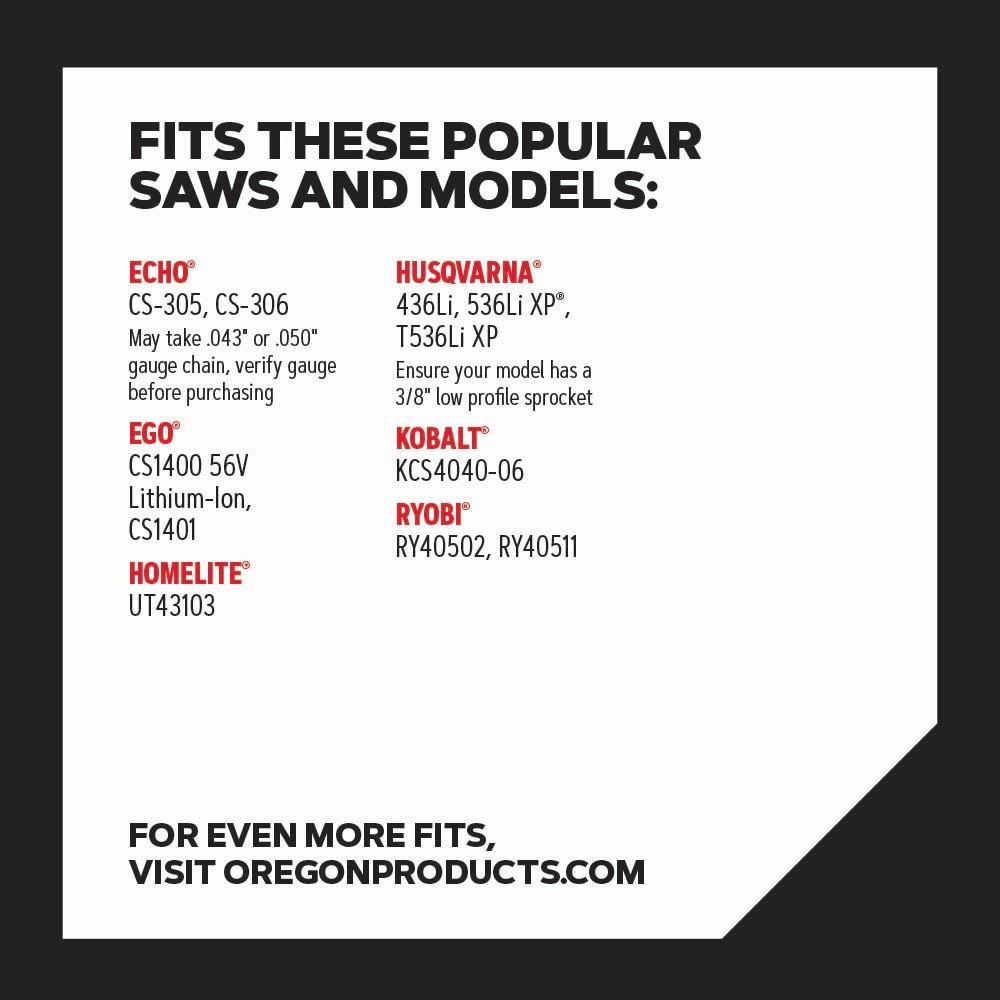slide 4 of 6, Oregon R52 52 Link Replacement Chainsaw Chain For 14-in , 0.043-in Gauge , 3/8-in Pitch, 1 ct