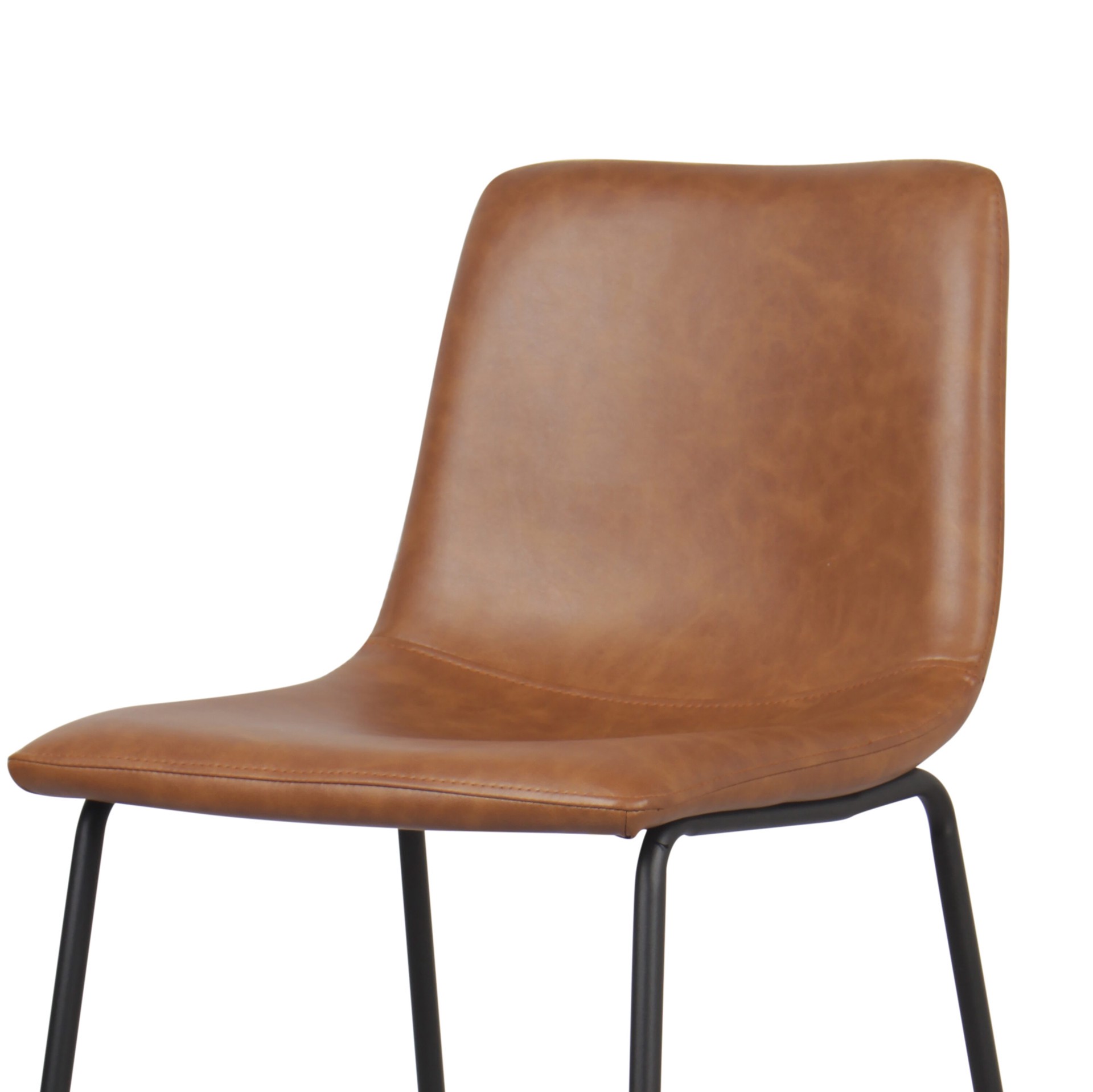 slide 2 of 4, Origin 21 Cognac 26-in H Counter height Upholstered Metal Bar Stool Back, 1 ct