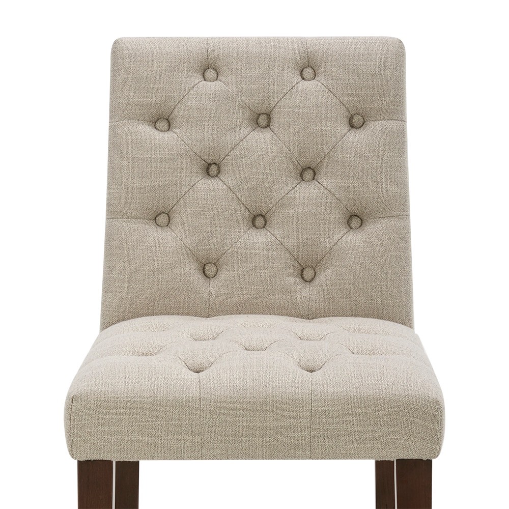 slide 6 of 6, allen + roth Deep walnut 29.92-in H Bar height Upholstered Wood Bar Stool, 1 ct