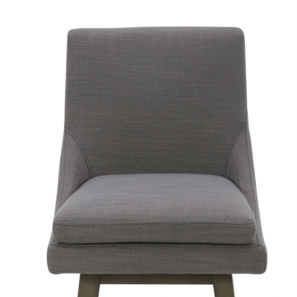 slide 2 of 5, allen + roth Antique Gray 29.92-in H Bar height Upholstered Swivel Wood Bar Stool, 1 ct