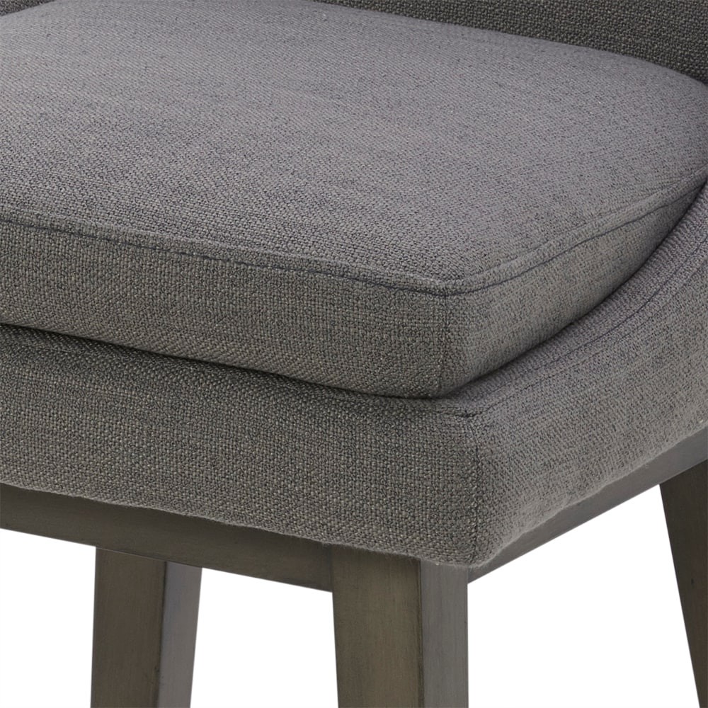 slide 3 of 5, allen + roth Antique Gray 29.92-in H Bar height Upholstered Swivel Wood Bar Stool, 1 ct