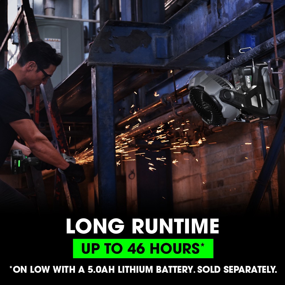 slide 4 of 6, FLEX 8.5-in 24 -Volt High Velocity Indoor/Outdoor Gray Industrial Fan Battery Not Included Charger Not Included, 1 ct