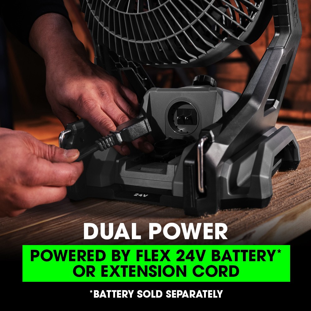 slide 5 of 6, FLEX 8.5-in 24 -Volt High Velocity Indoor/Outdoor Gray Industrial Fan Battery Not Included Charger Not Included, 1 ct