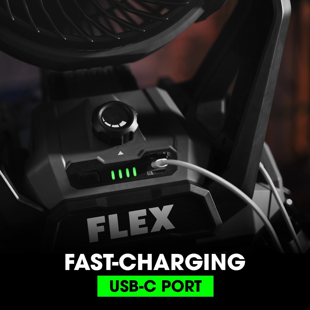 slide 6 of 6, FLEX 8.5-in 24 -Volt High Velocity Indoor/Outdoor Gray Industrial Fan Battery Not Included Charger Not Included, 1 ct