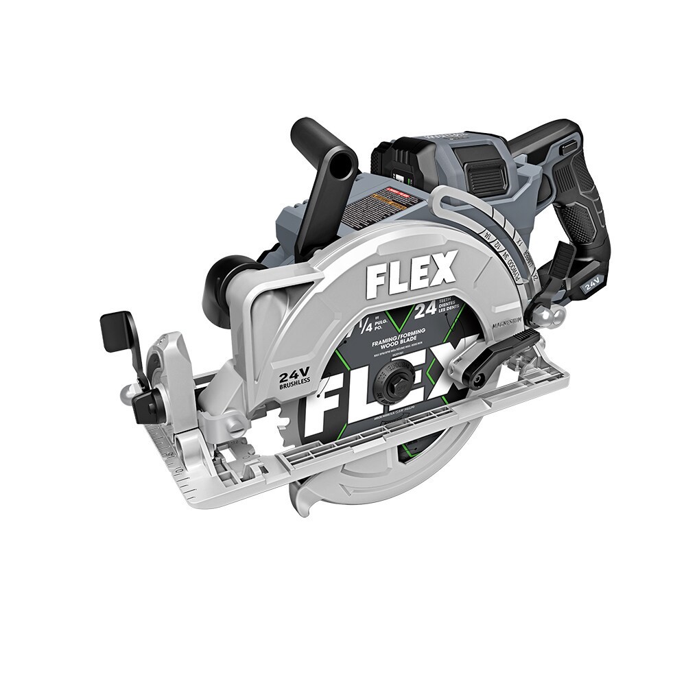 slide 2 of 6, FLEX 24-volt 7-1/4-in Brushless Cordless Circular saw kit (Battery Included and Charger Included), 1 ct