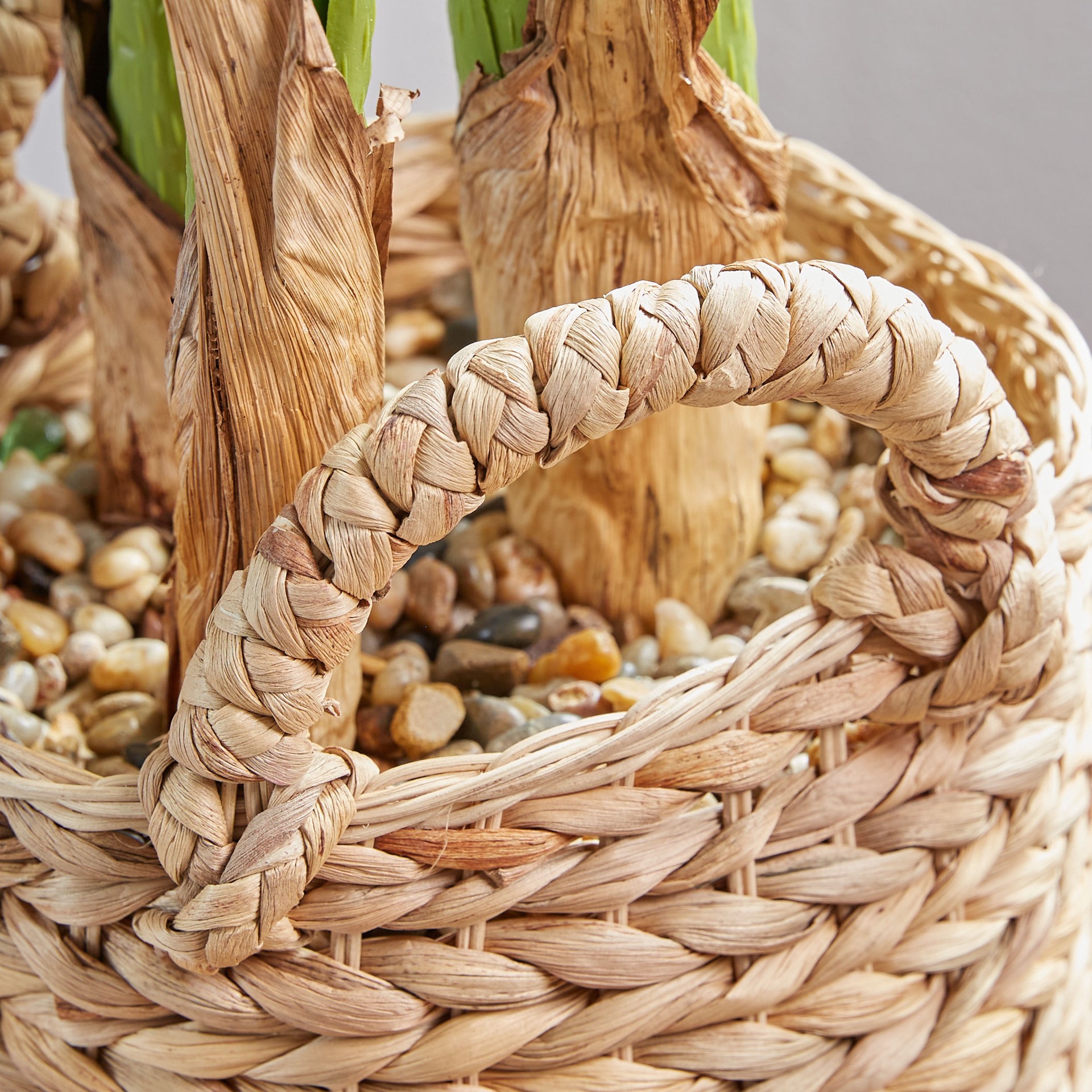 slide 3 of 6, allen + roth 32-in Brown/Green Indoor Floor Palm Artificial plant, 1 ct